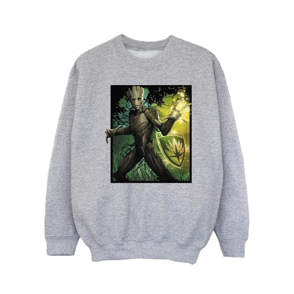 Marvel Girls Guardians Of The Galaxy Groot Forest Energy Sweatshirt Sports Grey 12-13 Years