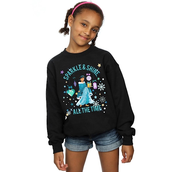 Disney Girls Princess Jasmine Sparkle And Shine Sweatshirt 9-11 Black 9-11 Years