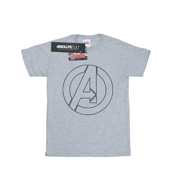 Marvel Girls Avengers Assemble A Logo Outline Bomull T-shirt 5- Sports Grey 5-6 Years