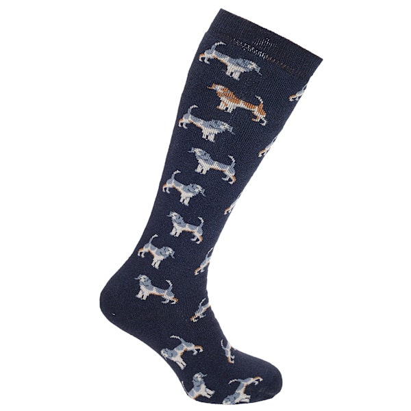 Dams/Dam Animal Design Welly Socks (1 par) UK 4-7 Marinblå Navy UK 4-7