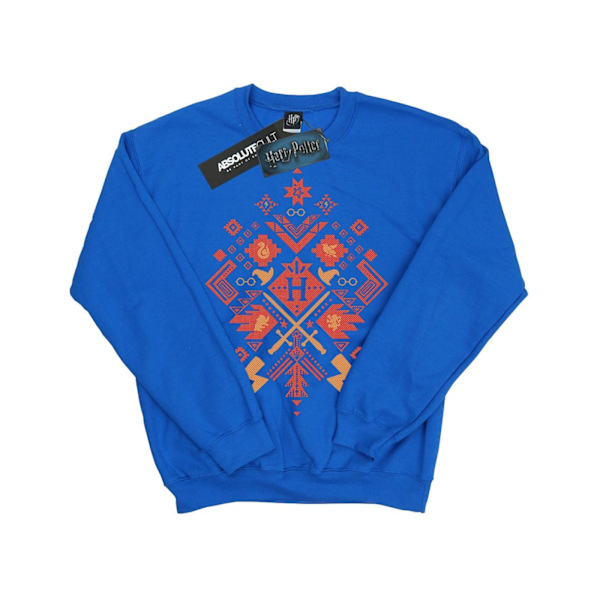 Harry Potter Pojkar Jul Fair Isle Sweatshirt 7-8 År Royal Royal Blue 7-8 Years