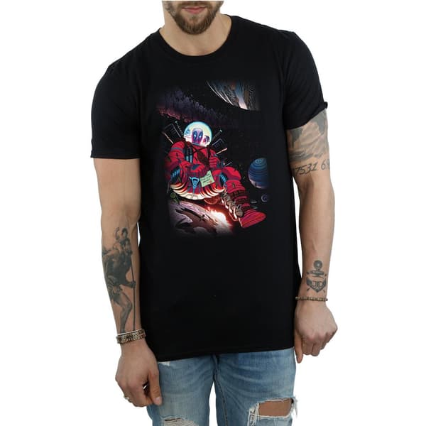 Marvel Herr Deadpool Astronaut T-shirt M Svart Black M