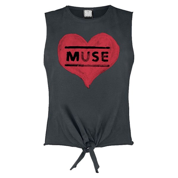 Amplified Womens/Ladies Heart Logo Muse Tank Top S Charcoal Charcoal S