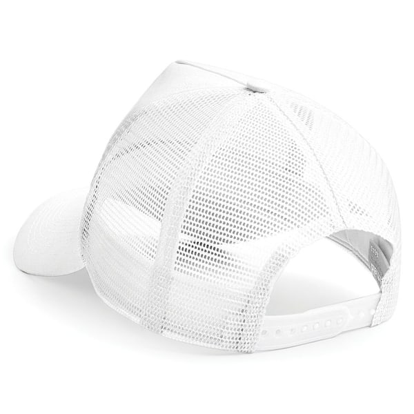 Beechfield Herr Halv Mesh Trucker Cap / Huvudbonad (2-pack) På White/White One Size