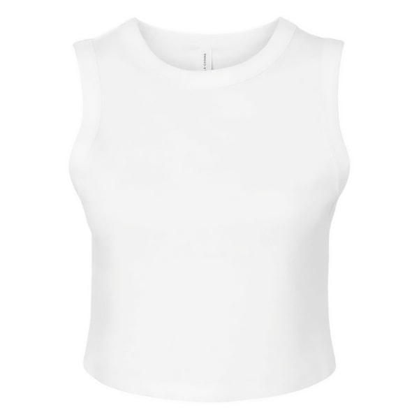 Bella + Canvas Dam Muscle Micro-Rib Croppade Väst Topp Solid White XL