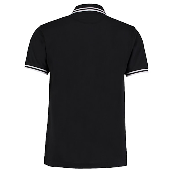 Kustom Kit Herr Tipped Cotton Pique Poloshirt XL Svart/Vit Black/White XL