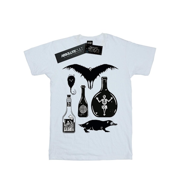 Fantastiska vidunder Mäns T-shirt med enfärgade ikoner S Vit White S
