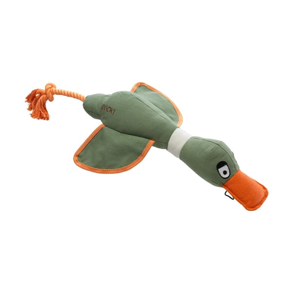 House Of Paws Duck Canvas Rope Dog Toy One Size Khaki Green Khaki Green One Size