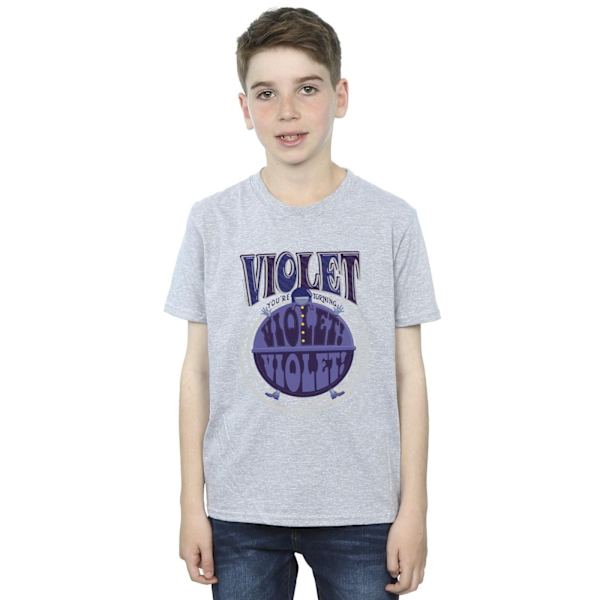 Willy Wonka Boys Violet Turning Violet T-Shirt 3-4 år Sport Sports Grey 3-4 Years