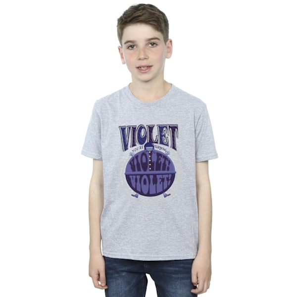 Willy Wonka Boys Violet Turning Violet T-shirt 5-6 år Sport Sports Grey 5-6 Years