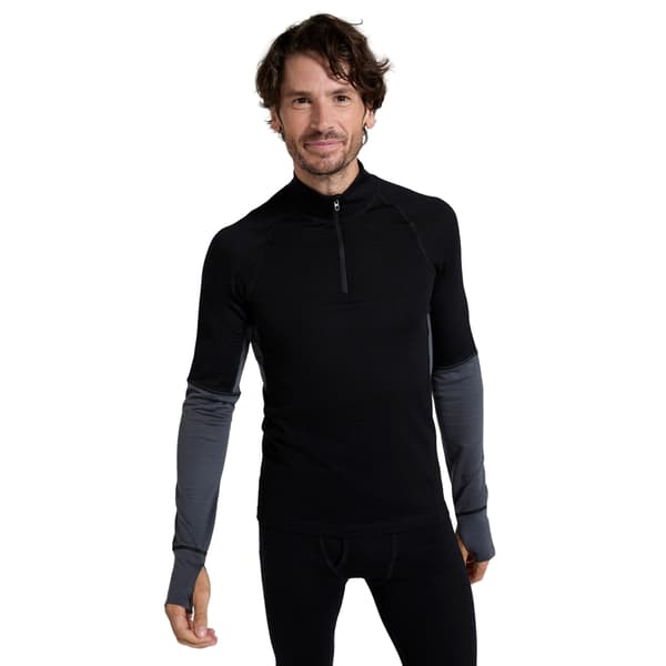 Mountain Warehouse Herr Ultra Merino Ull Zip Neck Base Layer T Black XS