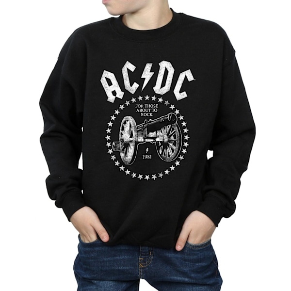 AC/DC Boys We Salute You Cannon Sweatshirt 12-13 år Svart Black 12-13 Years