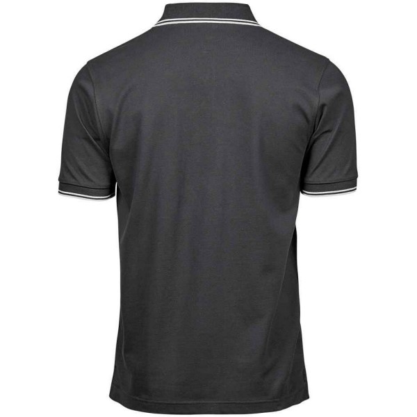 Tee Jays Mens Tipped Stretch Polo Shirt S Mörkgrå/Vit Dark Grey/White S