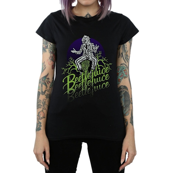 Beetlejuice Dam/Kvinnor Faded Pose Bomull T-shirt S Svart Black S