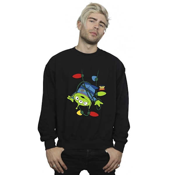 Disney Mens Toy Story Christmas Lights Aliens Sweatshirt L Svart Black L
