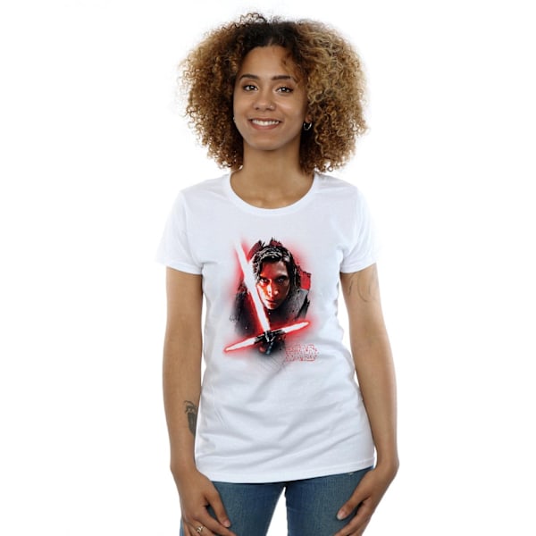 Star Wars Dam/Damer The Last Jedi Kylo Ren Borstad Bomull T-shirt White L