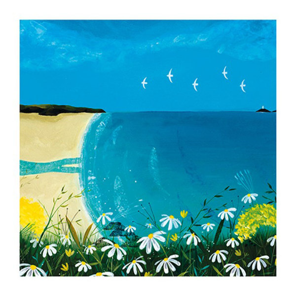Julia Crossland Beach Print 60cm x 60cm Blå/Grön/Beige Blue/Green/Beige 60cm x 60cm