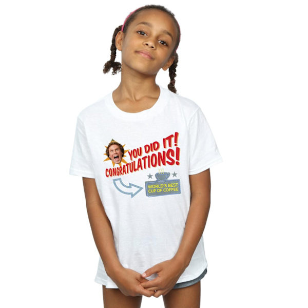 Elf Girls World´s Best Coffee Bomull T-shirt 12-13 år Vit White 12-13 Years