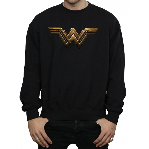 DC Comics Mens Justice League Film Wonder Woman Emblem Sweatsh Black XXL