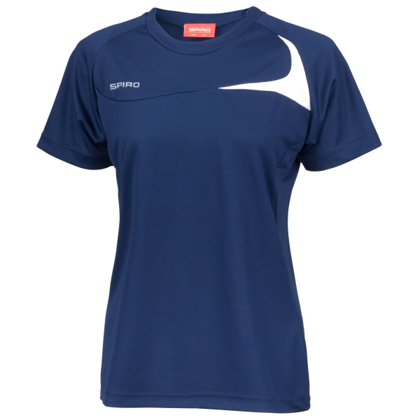 Spiro Womens/Ladies Sports Dash Performance Training T-Shirt M Navy/White M