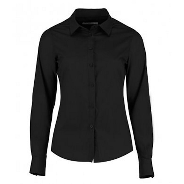 Kustom Kit Dam/Kvinnor Långärmad Skräddarsydd Poplinskjorta 10 B Black 10