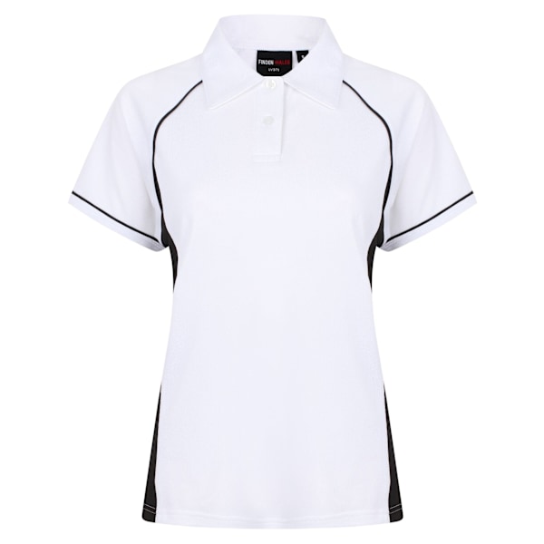 Finden & Hales Dam Coolplus Piped Sports Polo Shirt S Vit/ White/Black/Black S