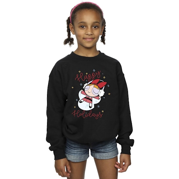 The Powerpuff Girls Girls Happy Holidays Sweatshirt 12-13 år Black 12-13 Years