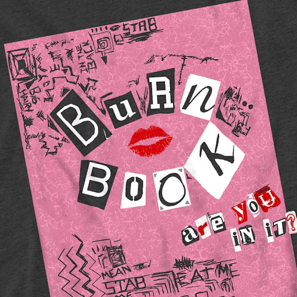 Mean Girls Unisex Vuxen Burn Book T-Shirt 3XL Kolgrå Charcoal 3XL