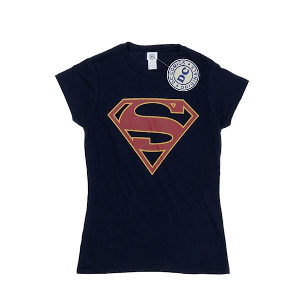 DC Comics Dam/Kvinnor Supergirl Logo Bomull T-shirt XS Mörk Marinblå Deep Navy XS