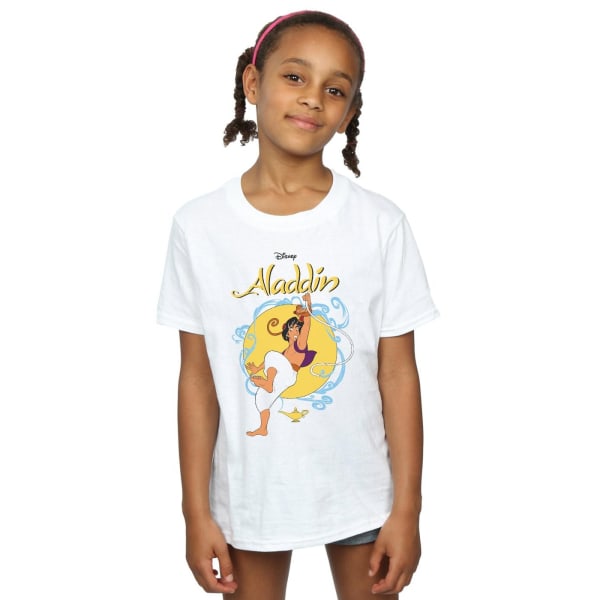 Disney Girls Aladdin Rope Swing T-shirt bomull 9-11 år Vit White 9-11 Years