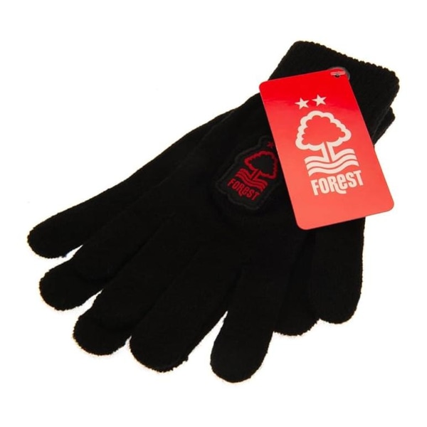 Nottingham Forest FC Barn/Kids Stickade Crest Gloves One Si Black/Red One Size