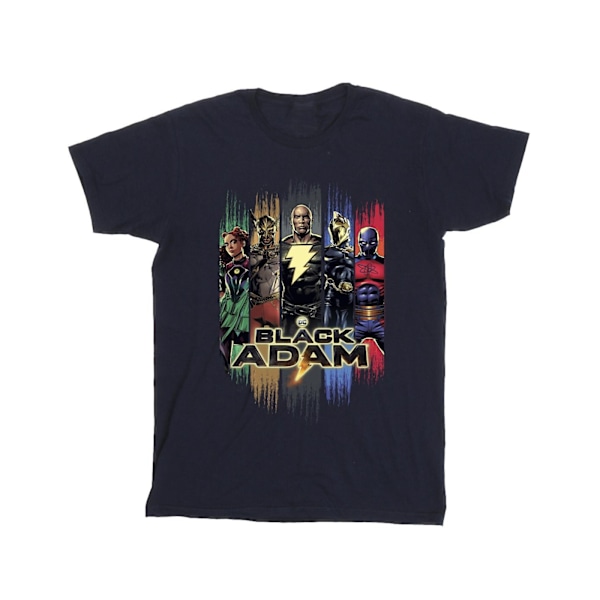 DC Comics Herr Svart Adam JSA Komplett Grupp T-shirt XL Marin Blå Navy Blue XL