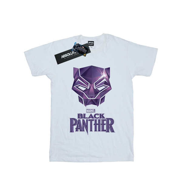 Marvel Boys Black Panther Mask Logo T-Shirt 5-6 år Vit White 5-6 Years