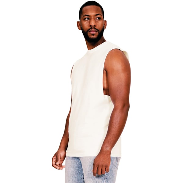 Casual Classics Mens Core Ringspun Cotton Raw Edge Tall Tank To Ecru XL