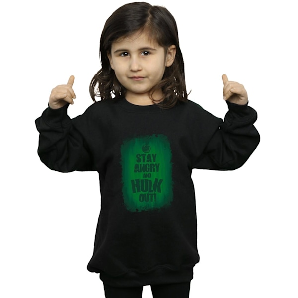 Marvel Girls Hulk Stay Angry Sweatshirt 7-8 år Svart Black 7-8 Years