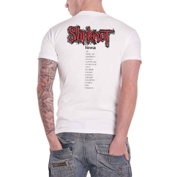 Slipknot Unisex Vuxen Iowa Track List T-shirt XXL Vit White XXL