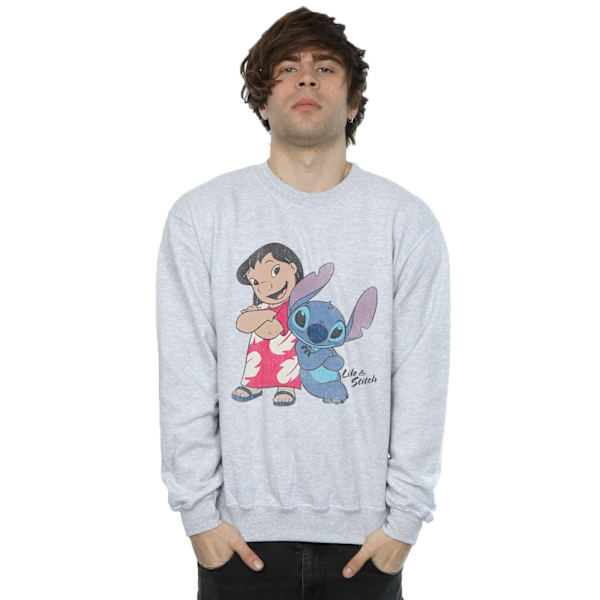 Disney Herr Lilo And Stitch Klassisk Sweatshirt 3XL Sports Grey Sports Grey 3XL