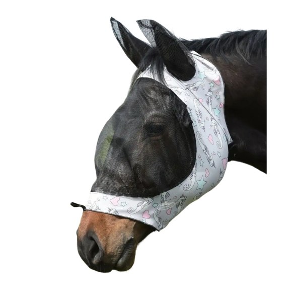 Weatherbeeta Deluxe Sea Unicorn Mesh Horse Flugmask med öron F Grey Full