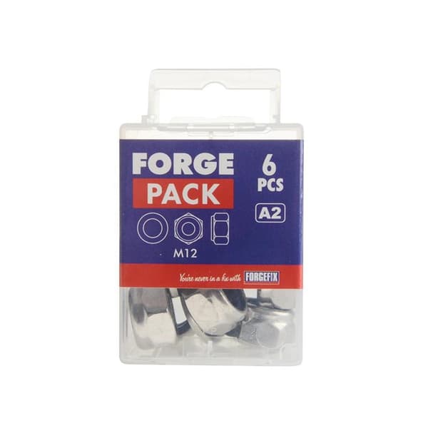 Forgefix Sexkantmuttrar med Nyloninsatser, Rostfritt Stål M12 ForgePack 6 Multi Colour M12 ForgePack 6