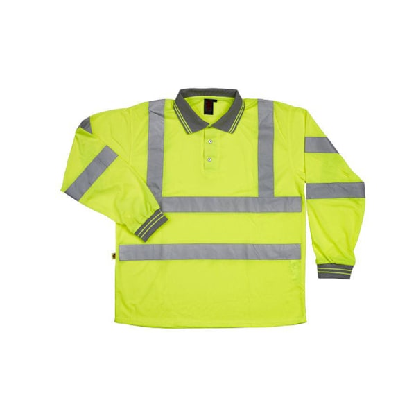 Warrior Unisex Hi-Vis Långärmad Polotröja M Gul Yellow M