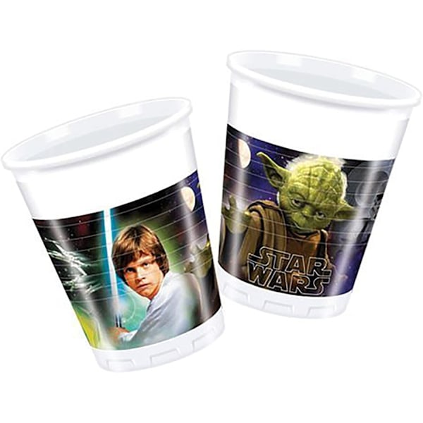 Star Wars Hjältar Och Skurkar Engångsmugg i Plast (Förpackning om 8 Multicoloured One Size
