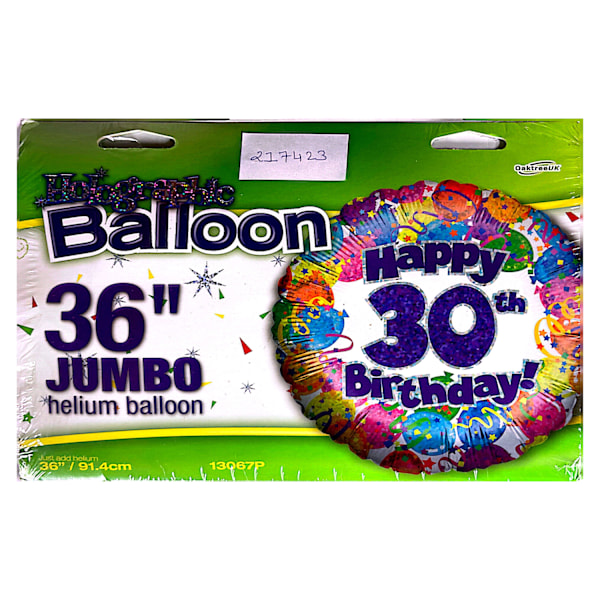 Oaktree Holografisk 30-års födelsedagsfestballong En storlek Flerfärgad Multicoloured One Size