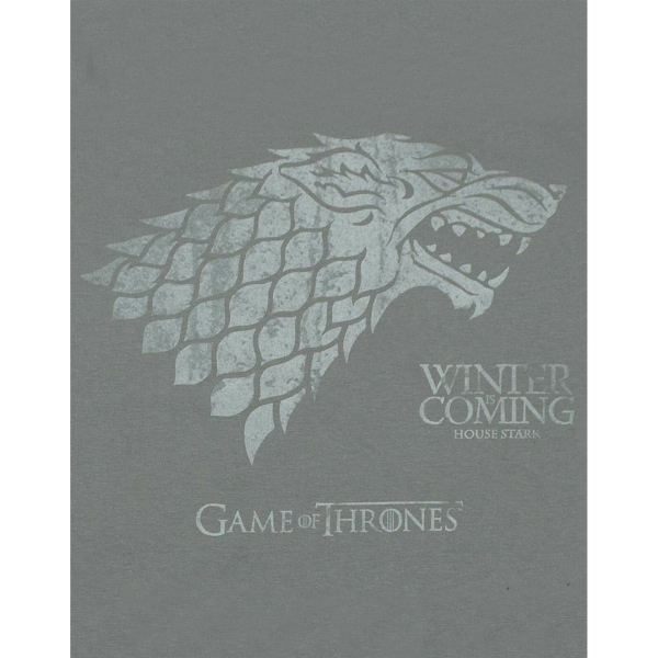Game Of Thrones dam/dam Stark Winter Is Coming T-shirt L Charcoal L