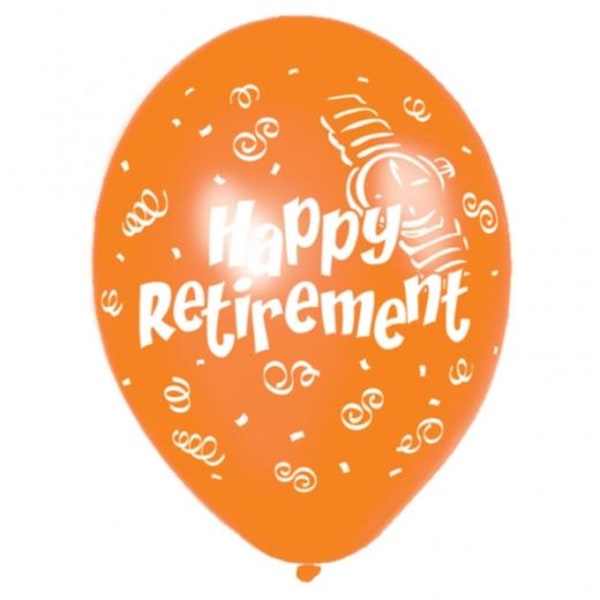 Amscan Happy Retirement Latexballonger (6-pack) One Size Ora Orange/White One Size