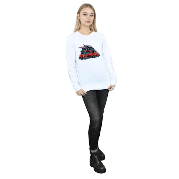 Marvel Dam/Kvinnor Deadpool Svärd Logo Sweatshirt S Vit White S