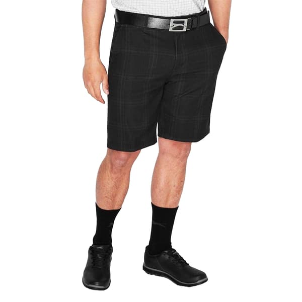 Slazenger Rutiga Golfshorts för Herr 38R Kolgrå Charcoal 38R