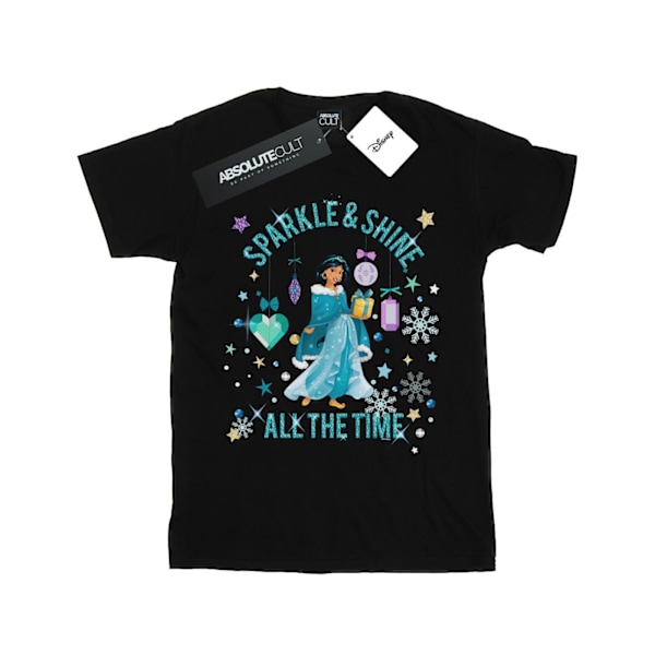 Disney Girls Princess Jasmine Sparkle And Shine Bomull T-shirt Black 3-4 Years