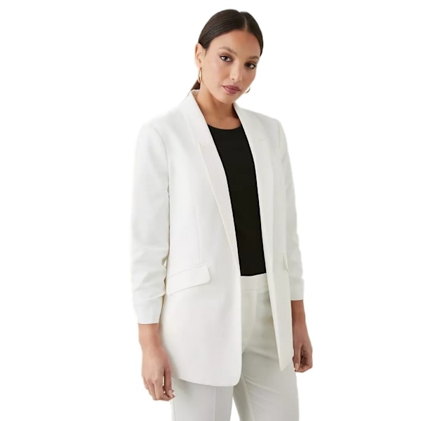 Dorothy Perkins Dam/Damer Lång Ruched Blazer 10 UK Cream Cream 10 UK