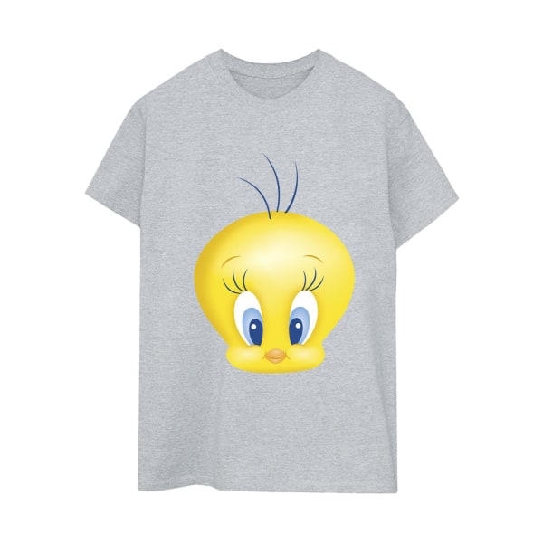 Looney Tunes Dam/Damer Tweety Face Bomull Boyfriend T-shirt Sports Grey S
