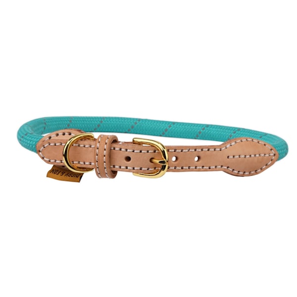 Digby & Fox Reflex Halsband i Läder L - Halsmått: 49cm-56cm Teal L - Neckline: 49cm-56cm